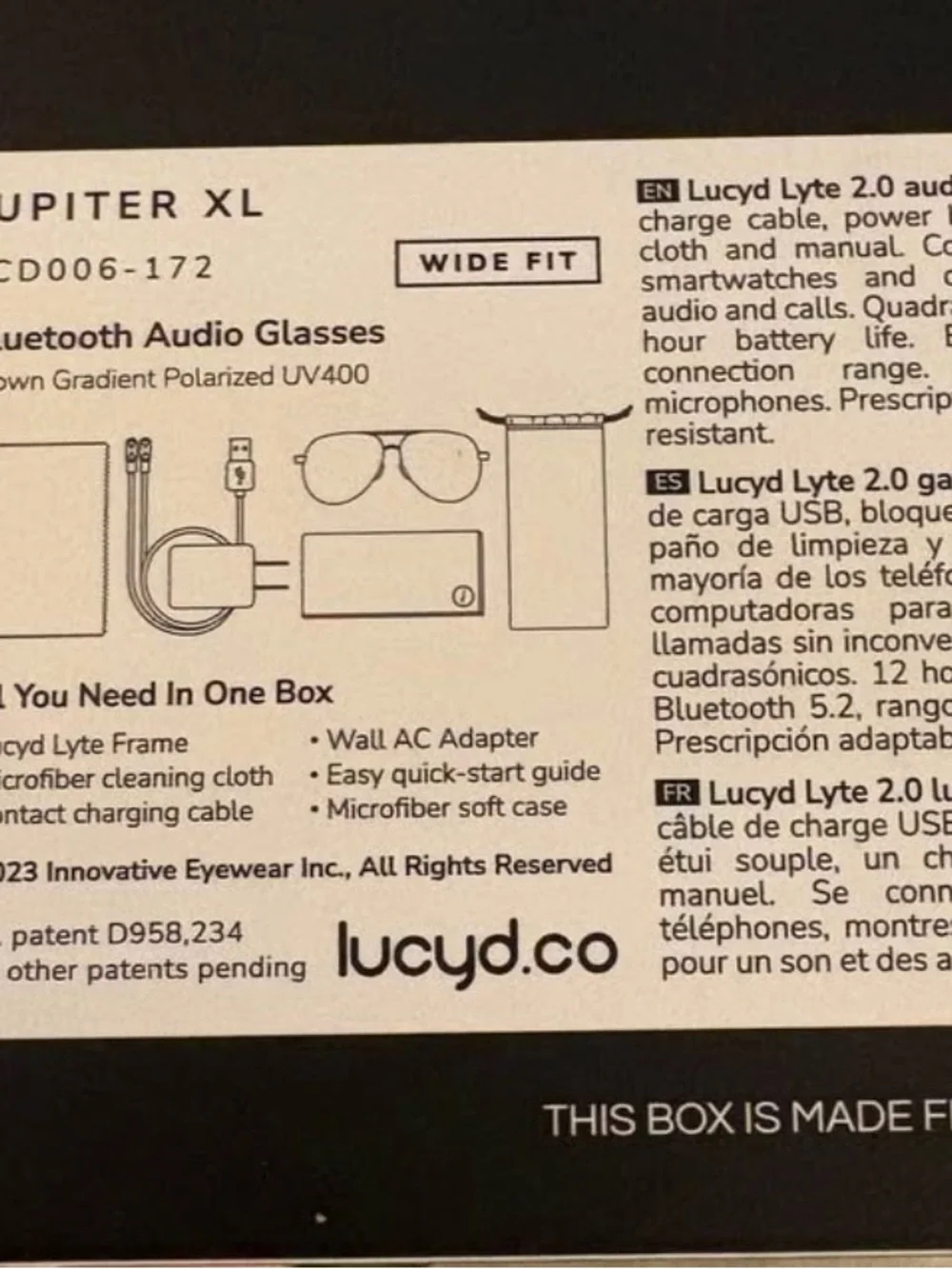 Lucyd Aviator Smart Metal Frame Sunglasses in Gold